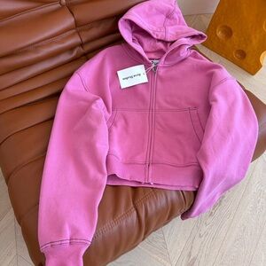 Acne Pink Cropped Hoodie